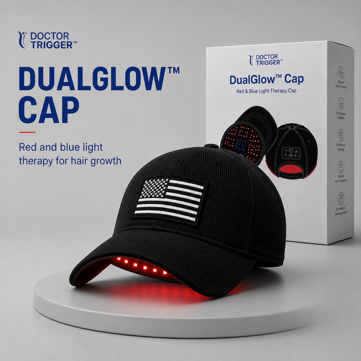 DualGlow - Advanced LED Hair Growth Cap With Red Light Therapy