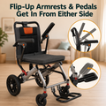 GlideEase - Ultra Lightweight Folding Transport Wheelchair
