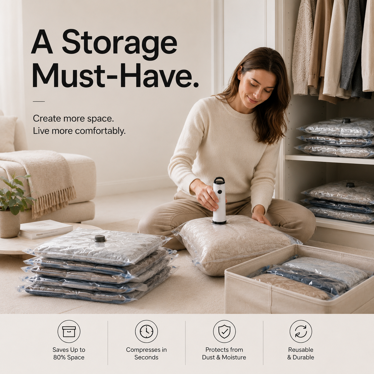 Space-Saving Vacuum Storage Kit