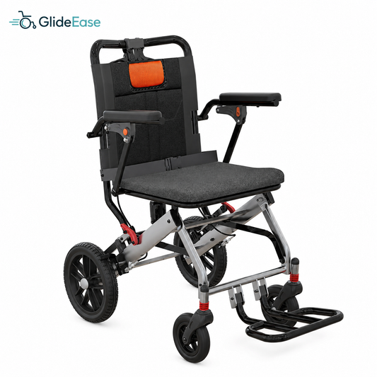 GlideEase - Ultra Lightweight Folding Transport Wheelchair