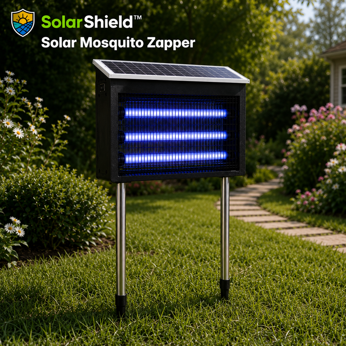 SolarShield™ Solar Bug Zapper – 24/7 Outdoor Protection