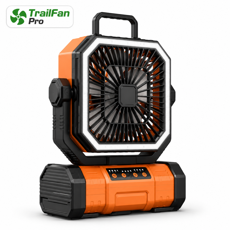 TrailFan - Portable Tent Camping Fan with LED Light and Remote Control